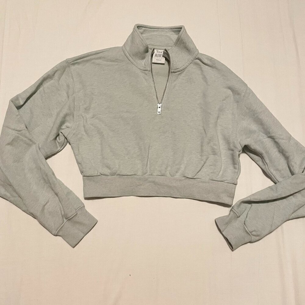 TNA Airy Fleece Cropped Womens Size Small Half Zip Sweatshirt Stains